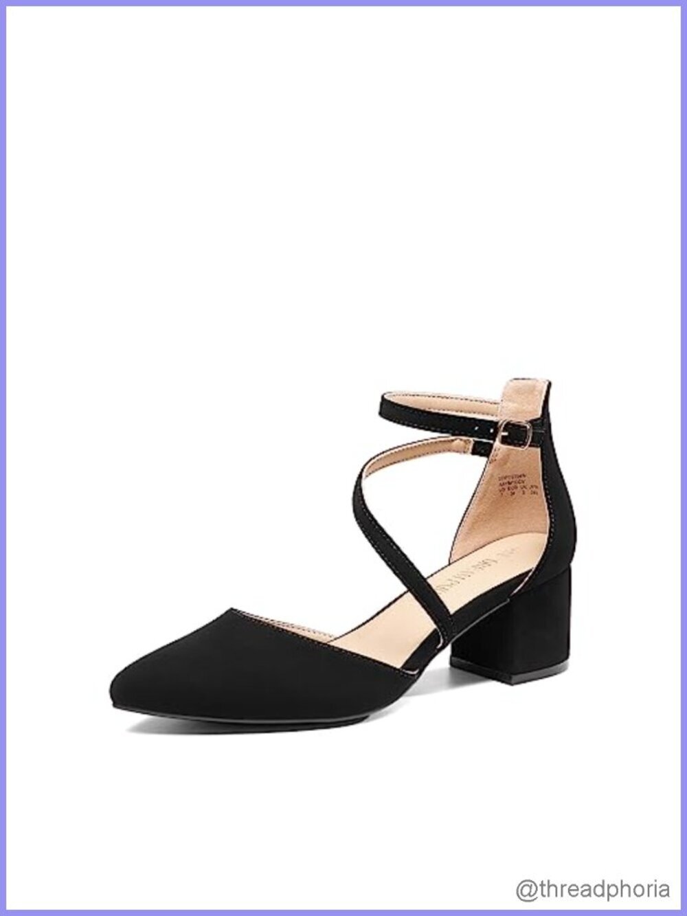 Faux Leather Chunky Heel Pumps with Ankle Strap for Wedding Work